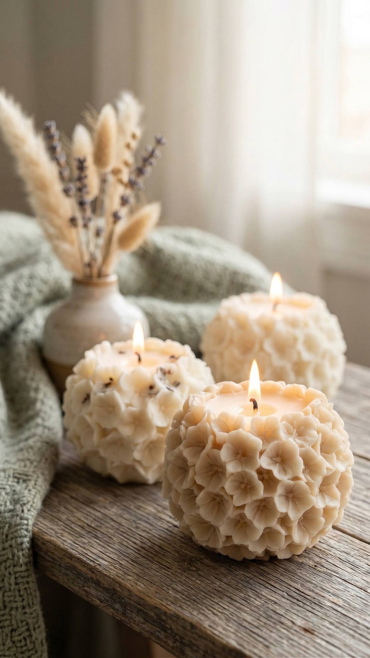 Floral Sphere Candle Set