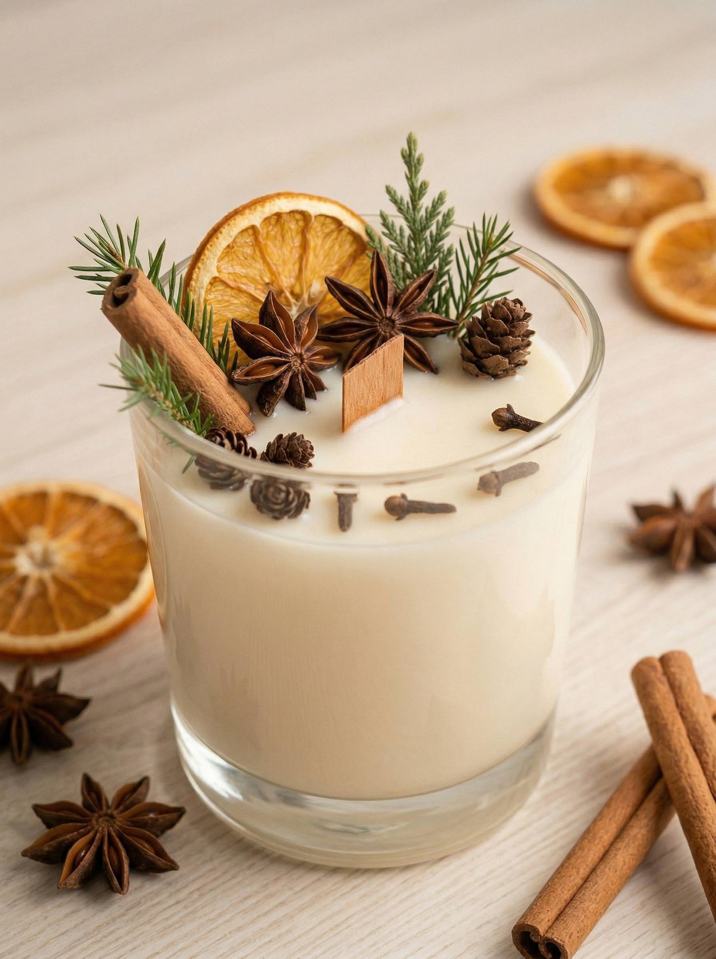 Gewürzte Orangen Winterkerze
