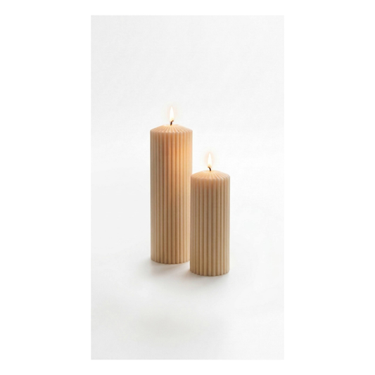 Geribbelde Pilaarkaarsenset (2 Maten) – van SimplyScented