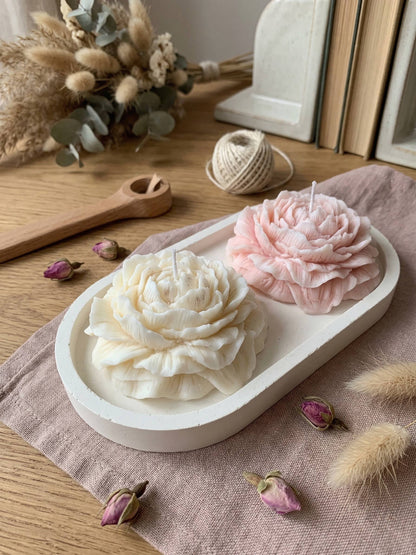 Kerzen-Set „Pfingstrosenblüte“